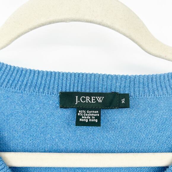 J.Crew Mens Vintage Preppy Argyle Cashmere Blend V-Neck Knit Pullover Sweater XL - Picture 2 of 5